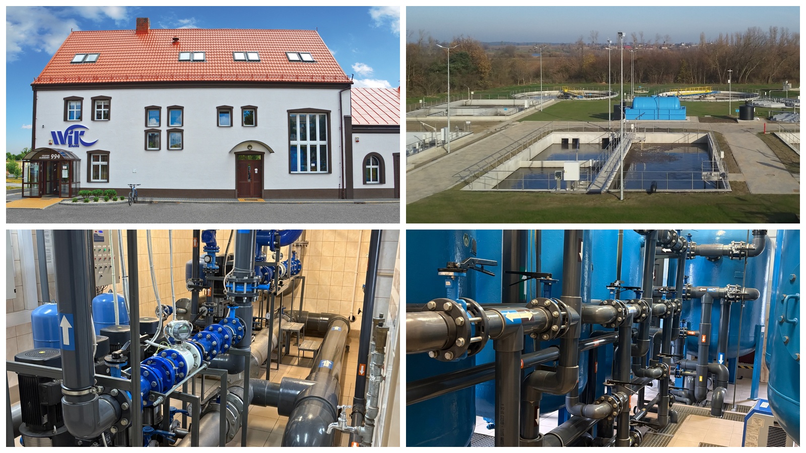 Obiekty WiK Żnin: siedziba spółki, oczyszczalnia ścieków w Jaroszewie oraz nowoczesne instalacje stacji uzdatniania wody